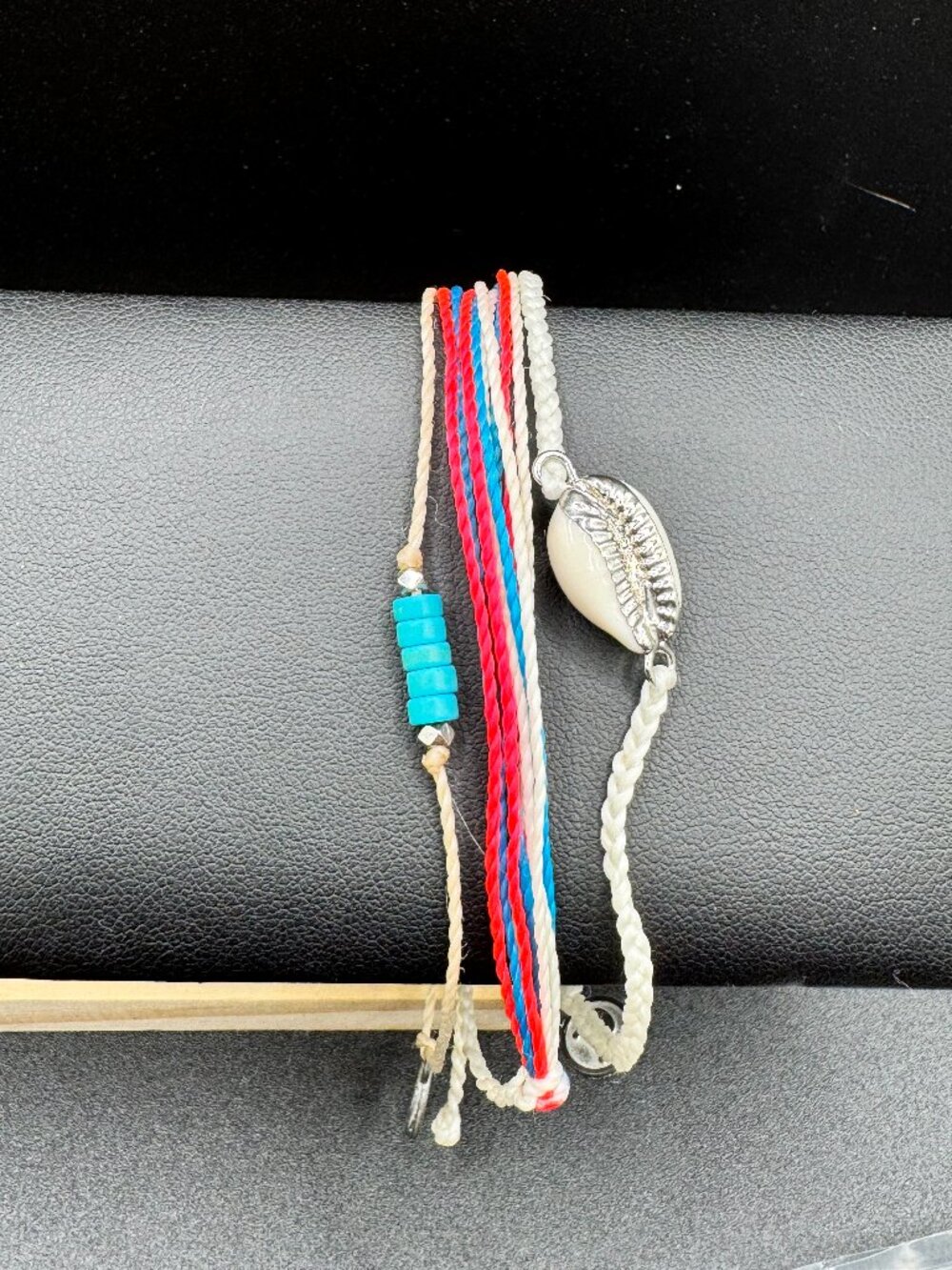 Pura Vida Cowrie Shell Turquoise Beaded Pink Blue White Braided Bracelet Stack